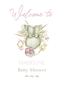 Boho Girl Baby Shower Welcome Sign 18x24: Boho Girl Baby Shower Bundle