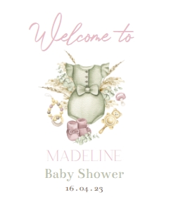Boho Girl Baby Shower Welcome Sign 16x20: Boho Girl Baby Shower Bundle