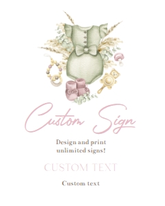 Boho Girl Baby Shower Custom Sign: Boho Girl Baby Shower Custom Sign
