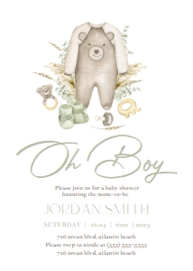 Boho Boy Baby Shower Invitation: Boho Boy Baby Shower Invitation