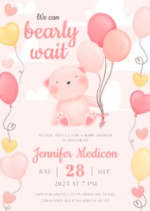 Teddy Bear Girl Baby Shower Bundle design preview