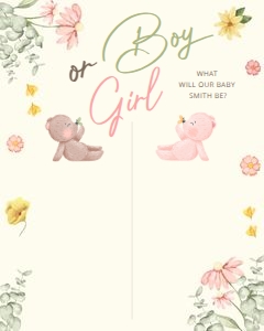 Teddy Bear Gender Reveal Voting Sign 16x20 design preview