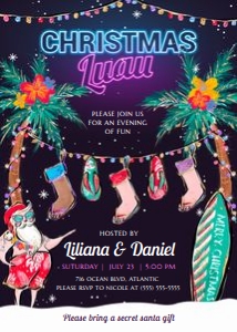 Christmas Luau Invitation design preview