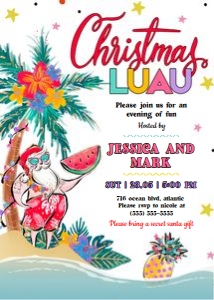 Christmas Luau Invitation4: Christmas Luau Invitation 4