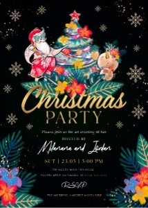 Tropical Christmas Party Invitation 1 design preview