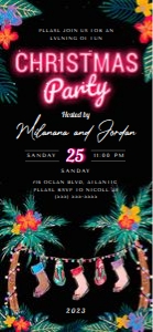 Tropical Christmas Party Electronic Invitation 3: Tropical Christmas Party Electronic Invitation 3