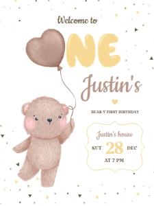 Teddy Bear Birthday Welcome Sign 18x24: Teddy Bear First Birthday Bundle