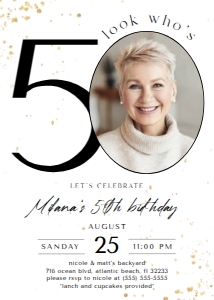 50th Birthday Invitation with Photo: 50th Birthday Invitation with Photo