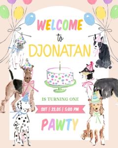 Dog Birthday Welcome Sign 16x20 design preview