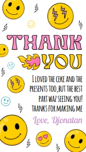 Smiley Face Thank You Tag design preview