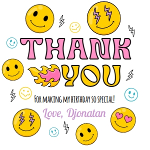 Smiley Face Circle Thank You Tag design preview