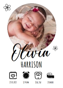 Newborn Baby Birth Announcement Template2: Newborn Baby Birth Announcement Template2