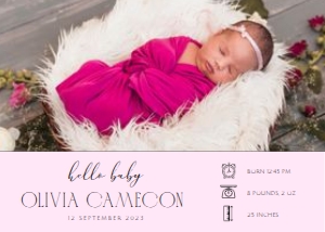 Newborn Baby Birth Announcement Template8 design preview