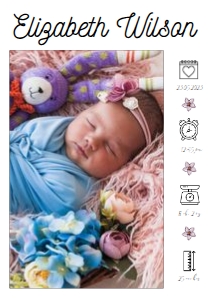 Newborn Baby Birth Announcement Template10 design preview