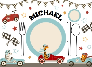 Race Car Montessori Placemat Printable11x8: Race Car Montessori Placemat Printable11x8