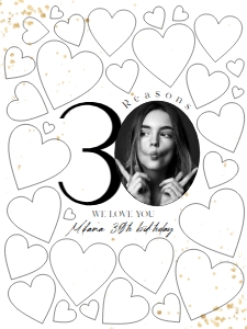 30 Reasons We Love You Template18x24: 30 Reasons We Love You Template18x24