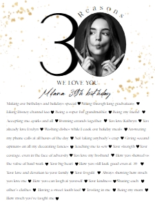 30 Things We Love About You Printable18x24 design preview