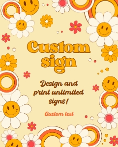 Smiley Daisy Birthday Custom Sign: Smiley Daisy Birthday Custom Sign