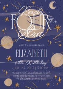 Reach For The Stars Invitation design preview