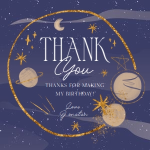 First Trip Around The Sun Birthday Circle Thank You Tag design preview