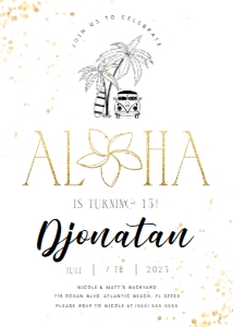 Tropical Aloha Birthday Invitation design preview