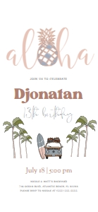 Tropical Aloha Birthday Electronic Invitation2 design preview