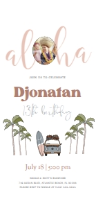 Tropical Aloha Birthday Electronic Invitation with Photo2: Tropical Aloha Birthday Electronic Invitation with Photo2