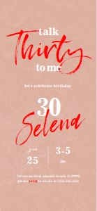 Talk Thirty To Me 30th Birthday Electronic Invitation1 design preview