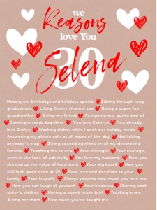30 Things We Love About You Printable1(18x24) design preview