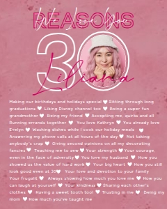 30 Things We Love About You Printable4(8x10): 30 Things We Love About You Printable4(8x10)