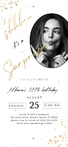 Surprise Birthday Electronic Invitation with Photo: Surprise Birthday Electronic Invitation with Photo