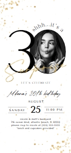 Surprise 30th Birthday Electronic Invitation with Photo: Surprise 30th Birthday Electronic Invitation with Photo