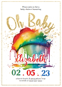 Rainbow Baby Shower Invitation design preview