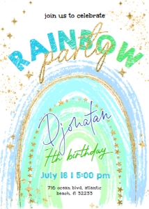 Rainbow Birthday Invitation2 design preview