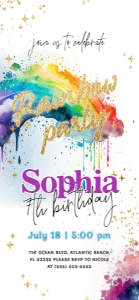 Rainbow Birthday Electronic Invitation: Rainbow Birthday Electronic Invitation