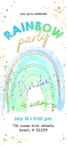 Rainbow Birthday Electronic Invitation2 design preview