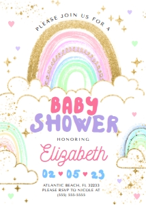 Rainbow Baby Shower Invitation2 design preview