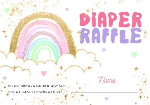 Rainbow Baby Shower Invitation Set Diaper raffle2: Rainbow Baby Shower Invitation Set