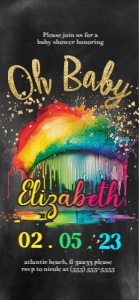 Rainbow Baby Shower Electronic Invitation1-2: Rainbow Baby Shower Electronic Invitation1-2