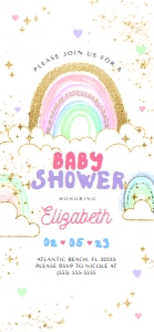 Rainbow Baby Shower Electronic Invitation2: Rainbow Baby Shower Electronic Invitation2