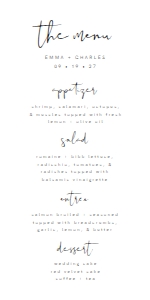 emma menu design preview