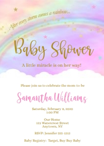Rainbow Baby Shower design preview