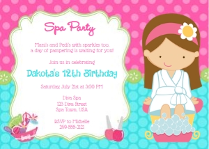 Spa Party Invitation design preview