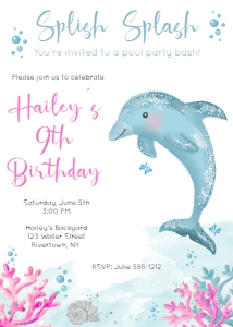 Dolphin Birthday design preview