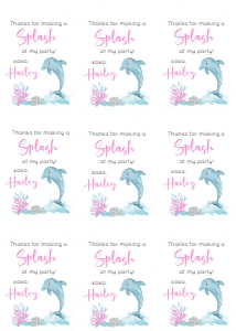 Dolphin Favor Tag design preview