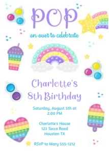 POP It Birthday Invitation design preview