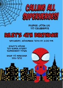 Spidey Invitation design preview
