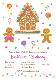 Gingerbread House Invitation design preview