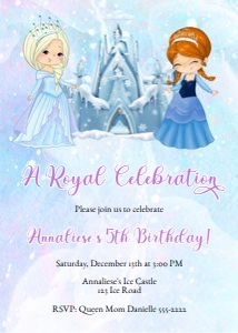 Ice Princess Birthday Invitation design preview