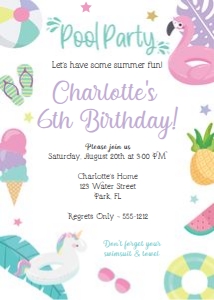 Pastel Pool Party design preview